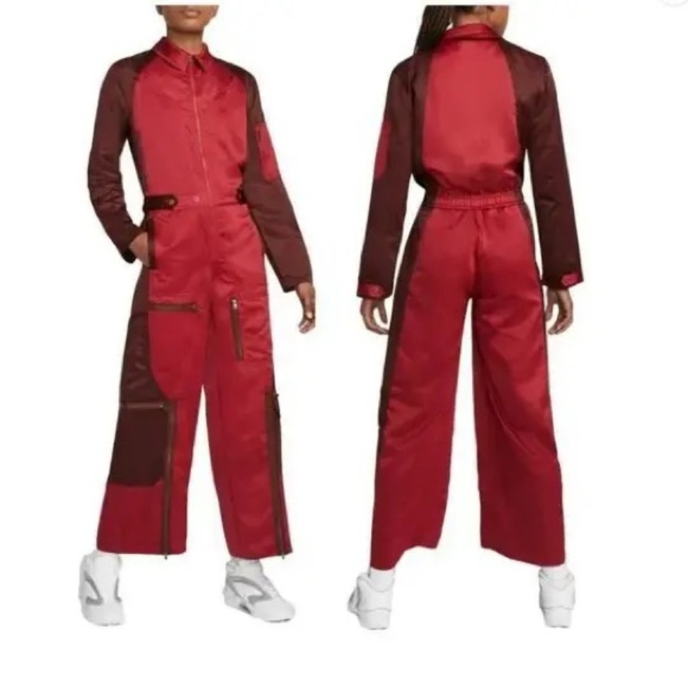 Nike Womens Air Jordan Engineered Flightsuit Burgundy Jumpsuit